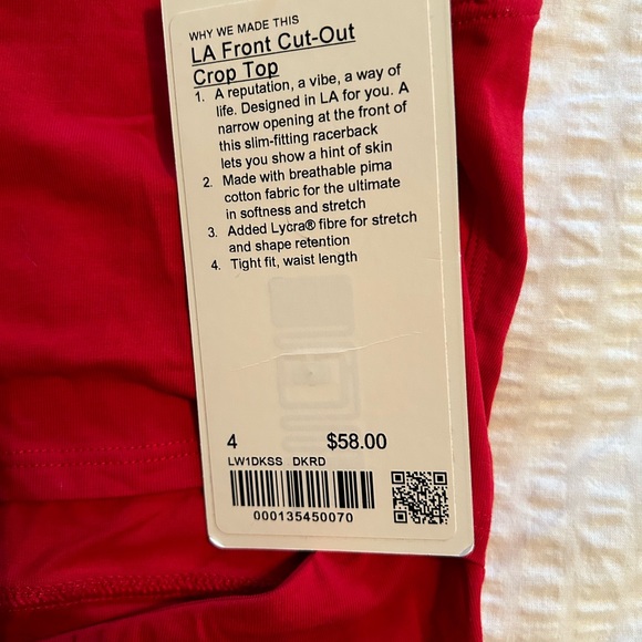 Lululemon LA front cut-out crop tank - Picture 2 of 5